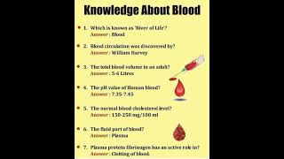 general knowledge related to blood#gk#meditation #medical  #generalknowledge