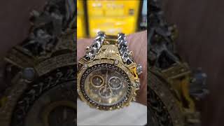 Invicta Reserve Gladiator 2.9 Carat Diamond Swiss Ronda Z60  Men's Watch - 58mm, Steel, Gold (35059)