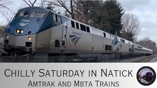 Chilly Saturday in Natick | Amtrak and MBTA Trains