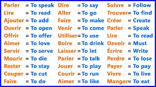 100 Verbes les plus utilisés en Anglais et en Français || 100 most used verbs in English and French