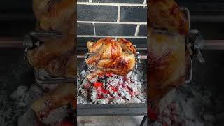 Rotisserie Chook on the @bunningswarehouse  mini jumbuck over @HeatBeadsBBQBriquettes lump!