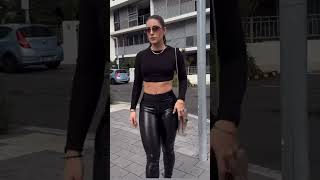 How To Go Viral in Leather Leggings Top 3 | Casual Shiny Street Style Outfits