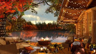 Fall Ambience & LAKE HOUSE  | AUTUMN PORCH AMBIENCE : Fireplace Sounds,  Autumn Nature Sounds