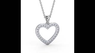 Heart Style Round Diamond Pendant 18K White Gold   PDRD10WG1810 HP21