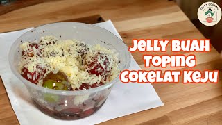 RESEP BUAT JELLY BUAH TOPING COKELAT KEJU | ES JELLY BUAH | BOLA-BOLA PUDING