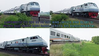 LOKOMOTIF CC 203 02 03 SDT WNB DUO GARIS BIRU BAWA BANGUNKARTA! Spot Sawah Rawagebang Cikarang Timur