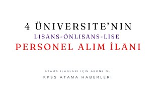 Üniversitelerin Personel Alım İlanları