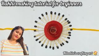 Easy Rakhi Making Idea with Matchsticks•1st prize in school competitions •rakhi making tutorial