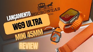 LANÇOU O IWO W69 ULTRA MINI 45MM REVIEW COMPLETO Unboxing TELA GIGANTE 1.95 Novo Lançamento