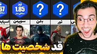 قد شخصیت های مارول و دیسی و انیمه چقدره؟🤔|رده بندی قد شخصیت های دی سی و مارول