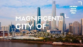 Magnificent City of Guangzhou in China drone flight