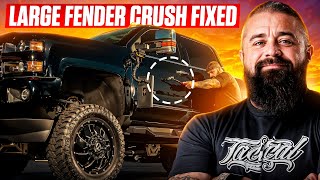 Large Fender Crush Fixed By My 2 Week PDR Student Travis | Full Paintless Dent Tutorial