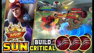 SUN WUKONG BUILD OP CRITICAL GAMEPLAY - BUILD AND EMBLEM SET - BUILD Top 1 Global SUN MLBB