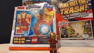 YESSSS FOUND MARVELS IRON MAN LEGO MINIFIGURE OPEN AND BUILD AND MAGAZINE REVIEW