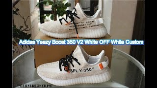 First Look Adidas Yeezy Boost 350 V2 White OFF White Custom REVIEW!!!!