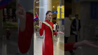 Jessica Tan - Miss Earth Cambodia tại sân bay