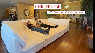 CHIC HOUSE 160" Oversized Modular Sectional, comfortable and stylish #sofa #sectional #comfortable