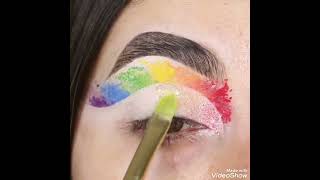 rainbow messy makeup😍 #eyeshadow #shorts #youtubeshorts #short #tiktok #viral #trending #art #makeup