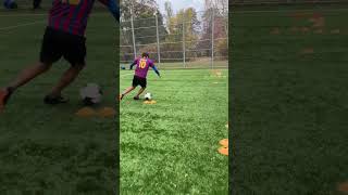 the FASTEST drill🔥to improve dribbling #soccerskills #football  #footballskills #footwork #skills