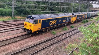 Class 50 double header, 50007 & 50049 at Biggleswade on staff charter - 30/07/23