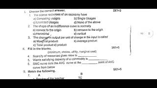 2ndpuc economicsfirst test questions paper 2024 #2ndpuc1sttestquestionpaper2024 #2ndpuc #udupi #exam