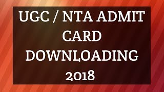 UGC/  NTA NET -ADMIT CARD dec.2018 presented by -K R RAVINDER KUMAR