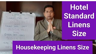 Housekeeping Training Topic :- Housekeeping Linens Size l Hotel Standard Linen Size I