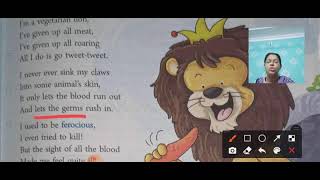 English/Class 4/Poem/The Veggy Lion/Explanation & Exercises