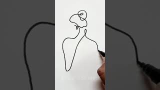 single line drawing😍😍 #short #art #youtubeshorts