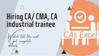 Hiring CA freshers/ CMA/ industrial trainee/ experienced| #caexperienced #cajobs #cafreshers