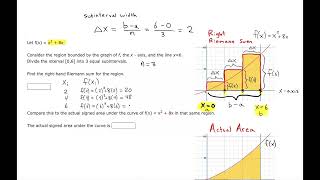 CALCULUS - Right Riemann Sum Example