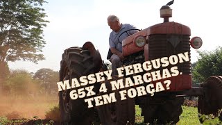 HOJE O MASSEY FERGUSON 65X REVIROU O SOLO COM O ARADO DE 3 DICOS. MEU PAI BOTOU PRESSÃO NO BRUTO...