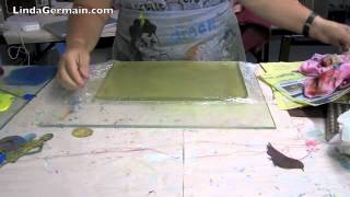 gelatin plate for printmaking w/plastic wrap liner