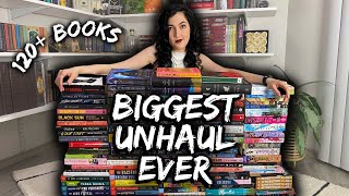 MY BIGGEST BOOK UNHAUL EVER || 120+ books that can't sit with us