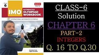 PART-2 SOF IMO OLYMPIAD CLASS 6 CHAPTER 6 || INTEGERS || 2024-25 MTG WORKBOOK  SOLUTION