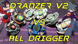 DRANZER V2 VS ALL DRIGER Ultimate battle Kai Hiwatari Vs Ray Kon - Bakuten shoot Beyblade #beyblade