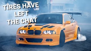 BMW E46 GTR Gets New Wheels! ESR SR06 and Instantly DESTROYING tires! M54 Welded diff drifting