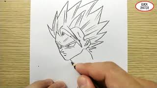 VERY EASY, how to draw  songoku dragonball z / quick sketch goku