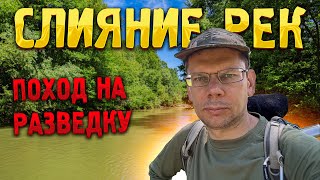 Поход к СЛИЯНИЮ двух РЕК 🐟. Удалось ли пройти намеченный маршрут? Вылазка на разведку новых мест