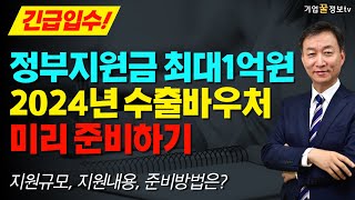 2024년 수출바우처 정부지원금 지원규모, 지원내용, 준비방법