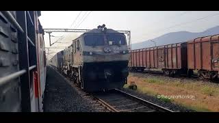 12617 Mangla Lakshadweep SF Expres crossing at Anjani Station #KonkanRailway