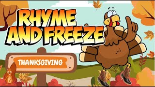 🦃 Rhyme and Freeze Thanksgiving 🦃   | Brain Break | Just Dance | GoNoodle