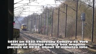 56311 at Arksey on empty box wagons - 14th March 2013