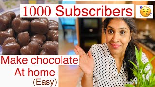 HOW TO MAKE CHOCOLATE  AT HOME TELUGU||1000 SUBSCRIBERS IN 7 WEEKS||Telugu Vlogs From USA||EASY