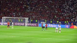 Euro 2024 Final: England's free kick by Declan Rice