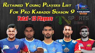 PKL 9 | All Team Retained Young Players Full List | VIVO Pro Kabaddi 2022 | RYP Category