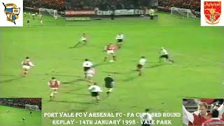 PORT VALE FC V ARSENAL FC – FA CUP THIRD ROUND REPLAY – 14TH JANUARY 1998 – VALE PARK