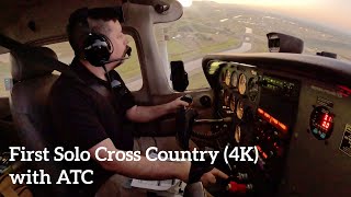 First Solo Cross County with ATC traffic (4K)