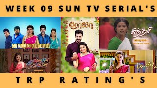 WEEK 09 SUN TV SERIAL'S TRP RATING'S | SUN TV | VIDEO'S WORLD | TAMIL | 2022 | SERIAL UPDATES