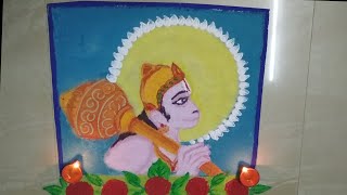 Lord Hanuman |  Hanuman RangoSimple Rangoli Designs